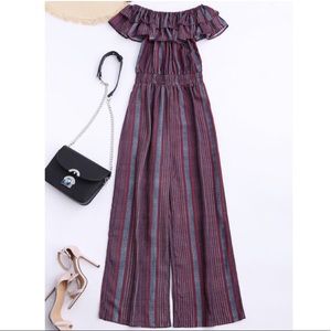 OFF SHOULDER WIDE LEG JUMPSUIT